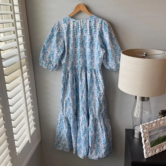 SZ BLOCKPRINTS Tuckernuck Lavender and Cornflower Blue Gaia Dress - Picture 11 of 14